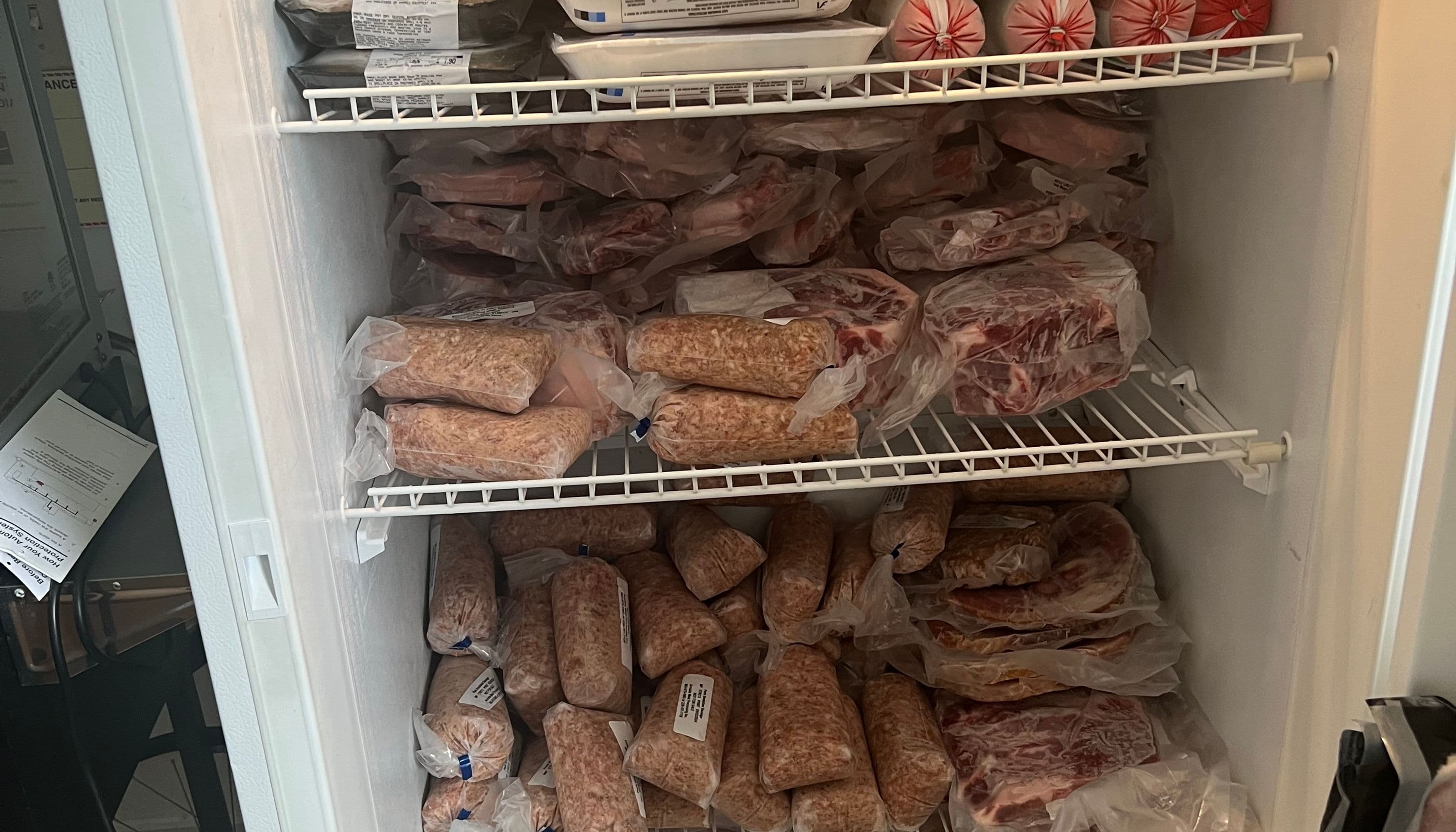 Packaged Meat in the Pantry Freezer 