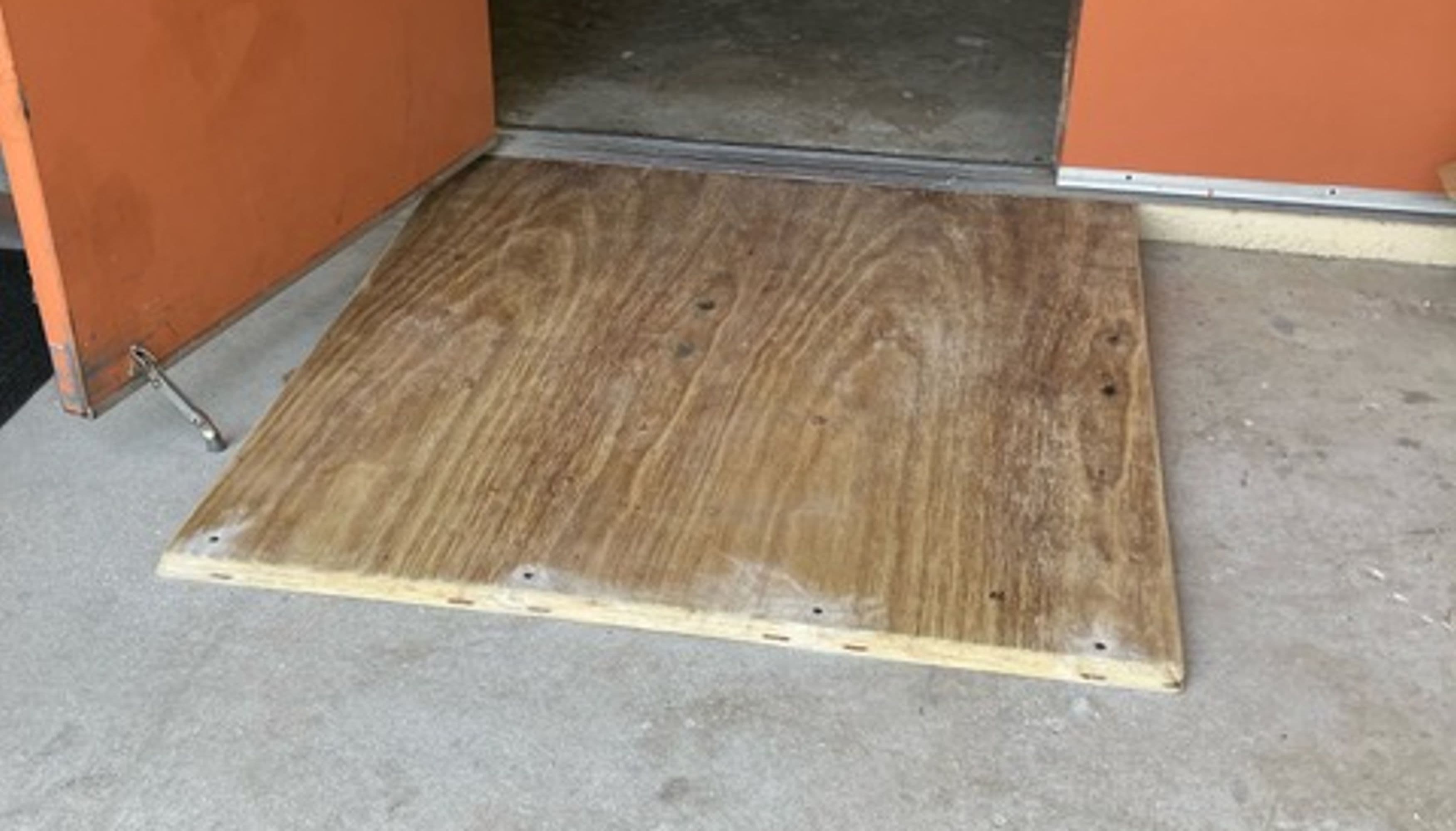 A new plywood ramp for better access to the food pantry.